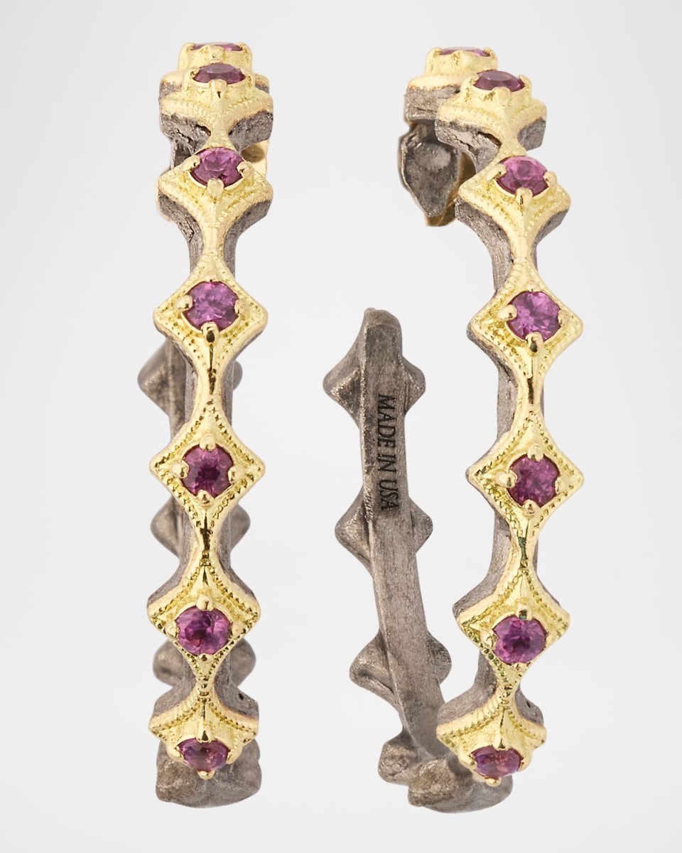 Crivelli Hoop Earrings with Purple Garnet